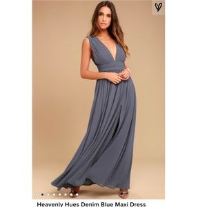 Lulus | Heavenly Hues Denim Blue Maxi